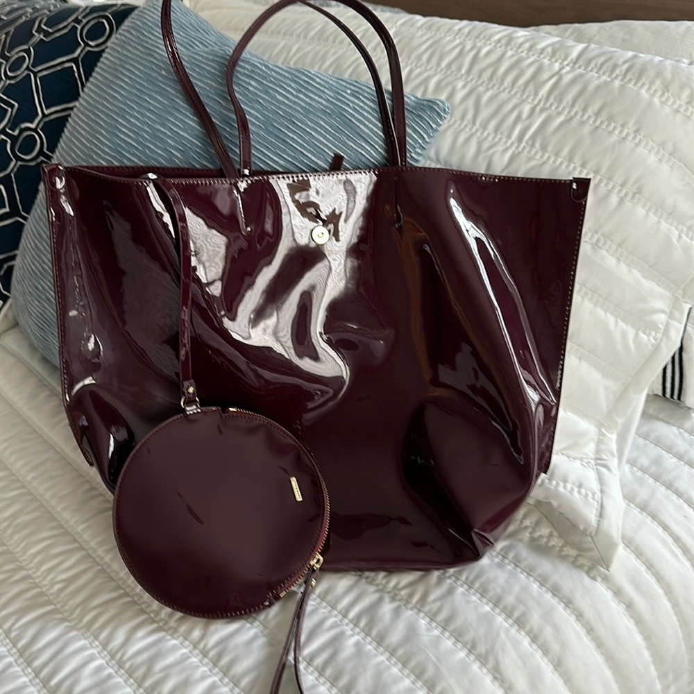 Patent leather tote